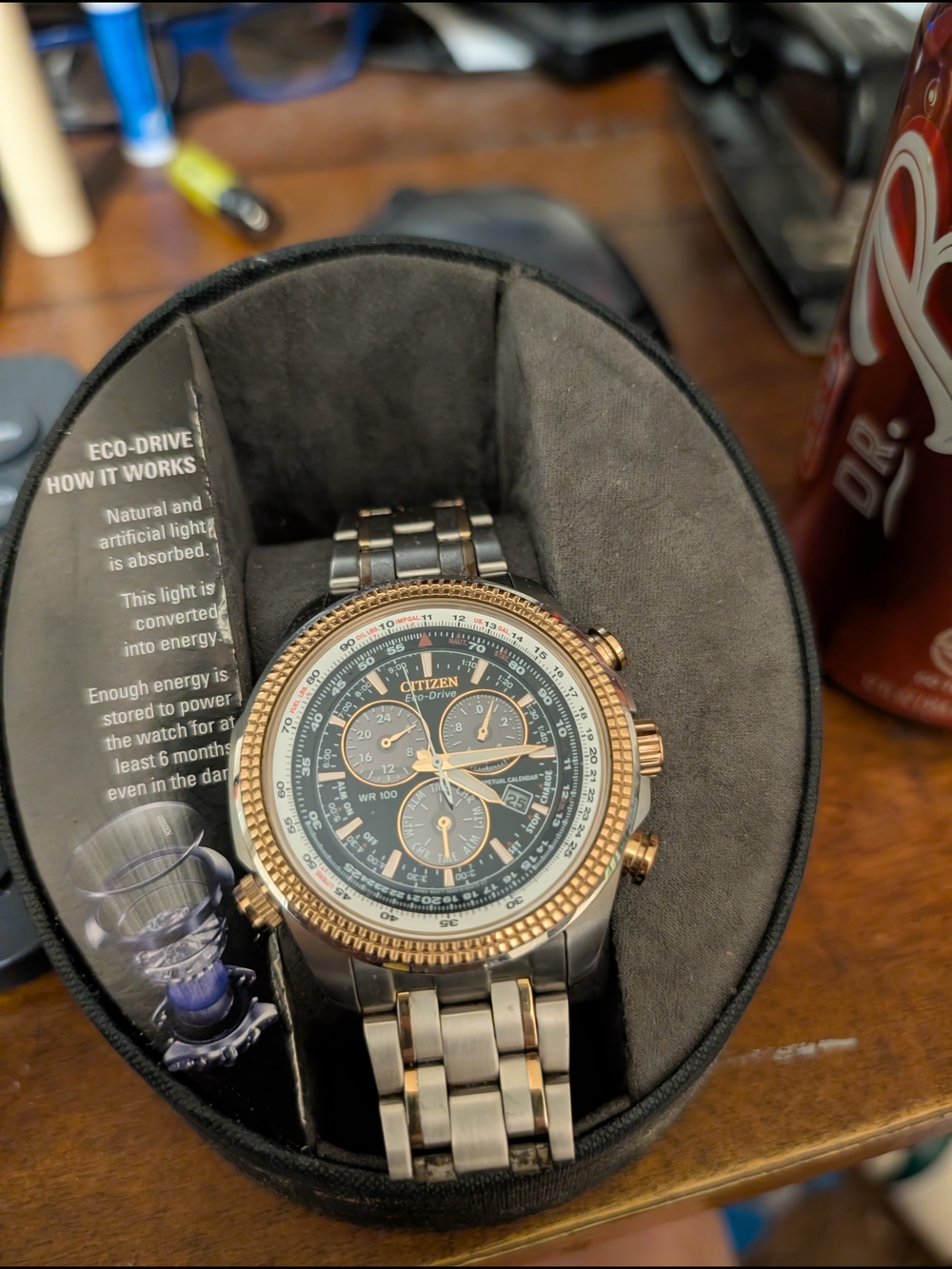 Citizen Men’s Two-Tone Black Dial Chronograph Watch